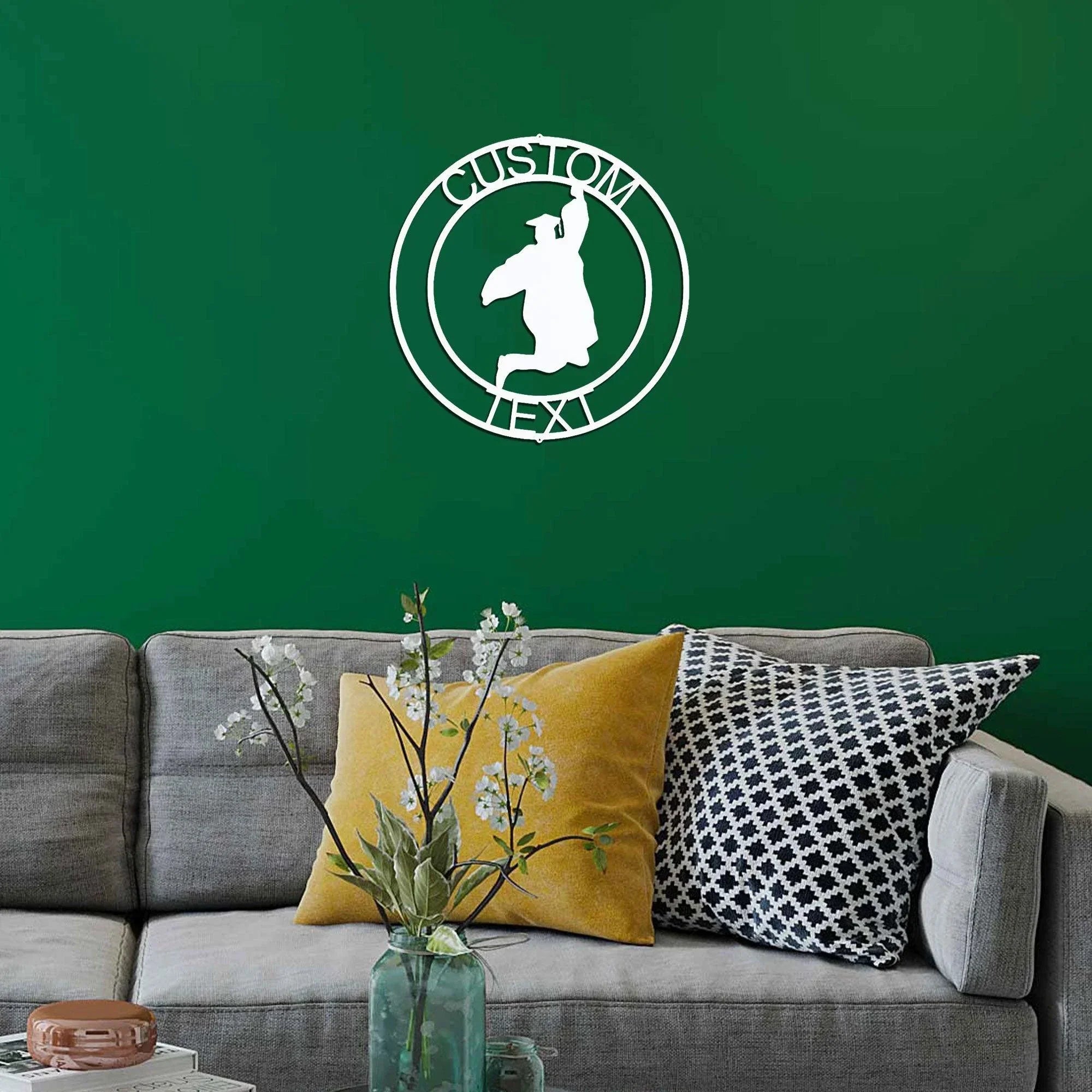 Male Graduate Custom Name Metal Art Wall Sign