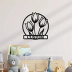 Wild Tulip Custom Name Metal Wall Art