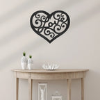 Love Heart Swirl Metal Wall Art