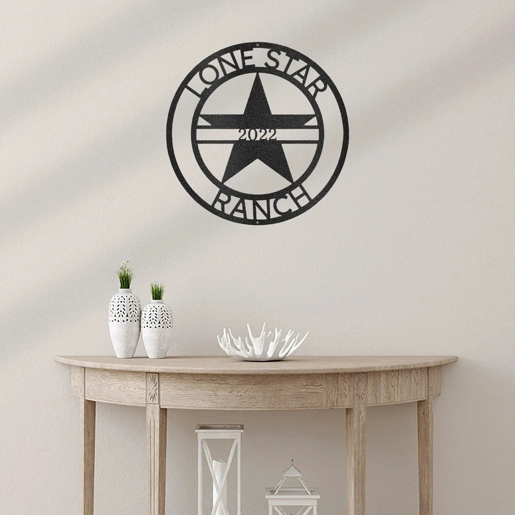 Lone Star Custom Name Metal Wall Art