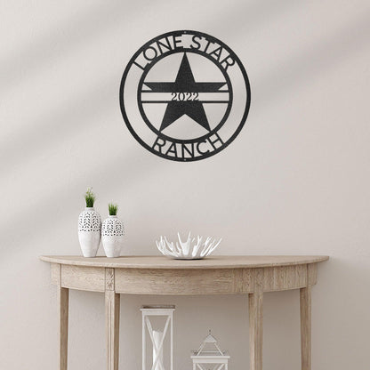 Lone Star Custom Name Metal Wall Art - Mallard Moon Gift Shop