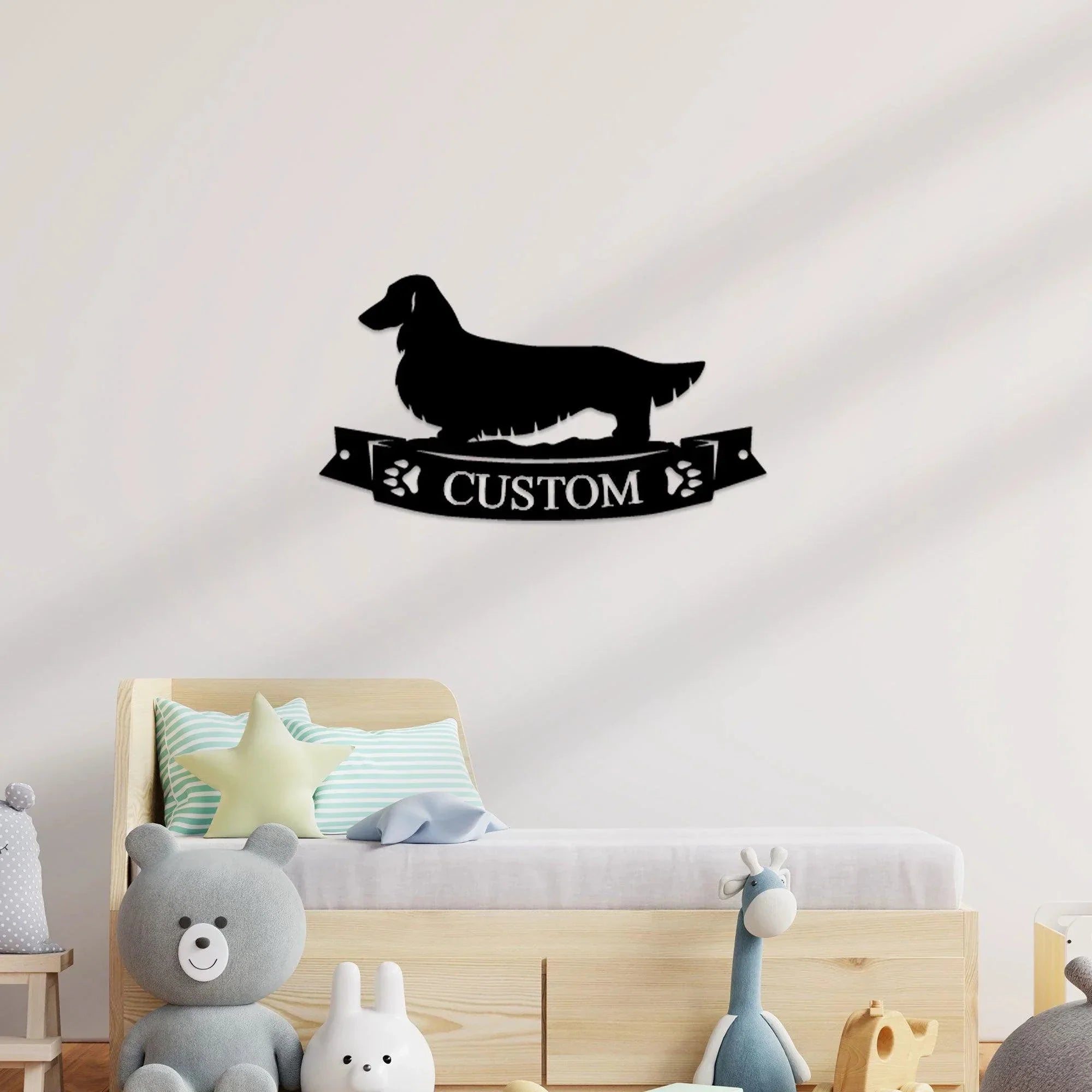 Dachshund Banner Monogram - Steel Sign