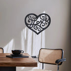 Love Heart Swirl Metal Wall Art