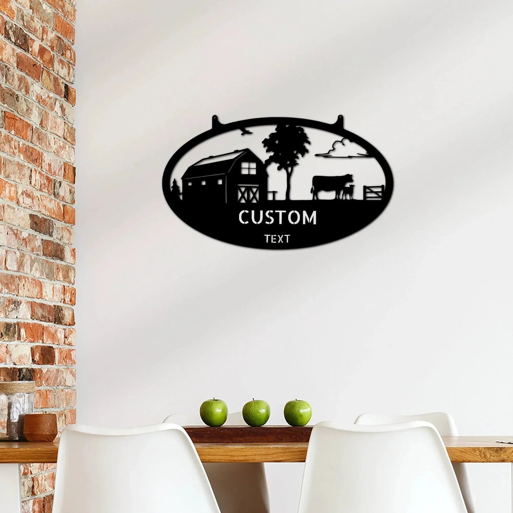Farmstead Custom Name Monogram Indoor Outdoor Steel Wall Sign