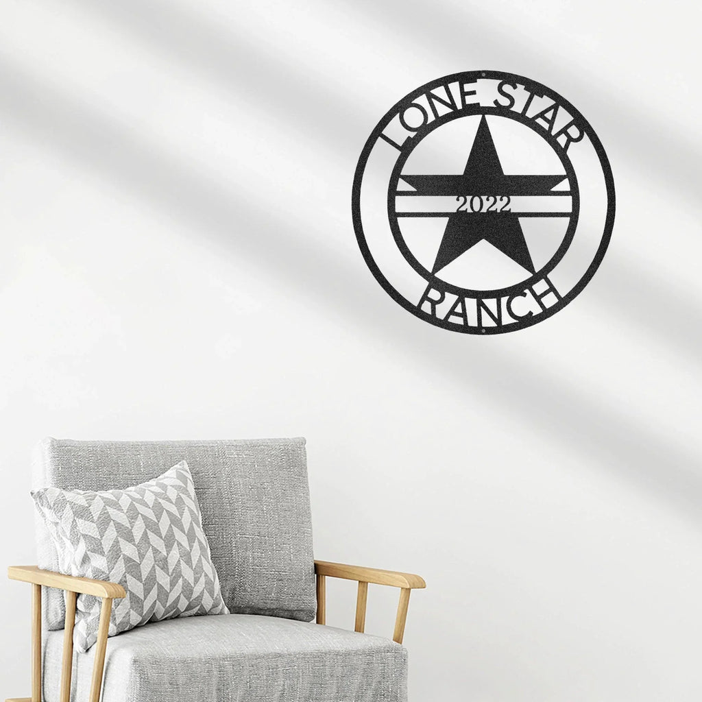 Lone Star Custom Name Metal Wall Art