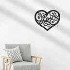 Love Heart Swirl Metal Wall Art