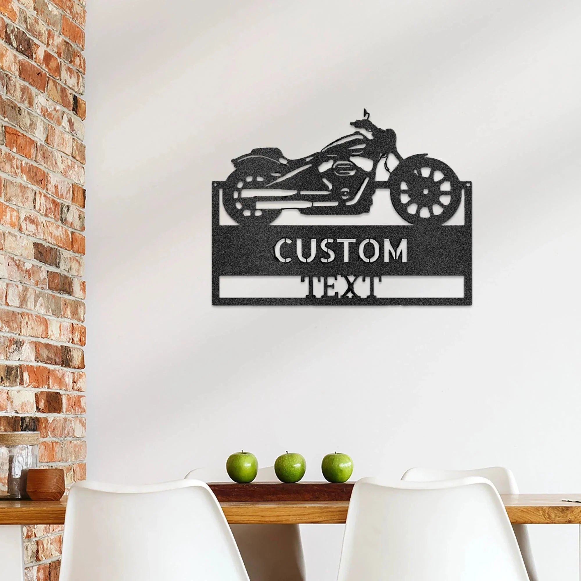 Motorcycle Shop Custom Name Indoor Outdoor Steel Wall Sign