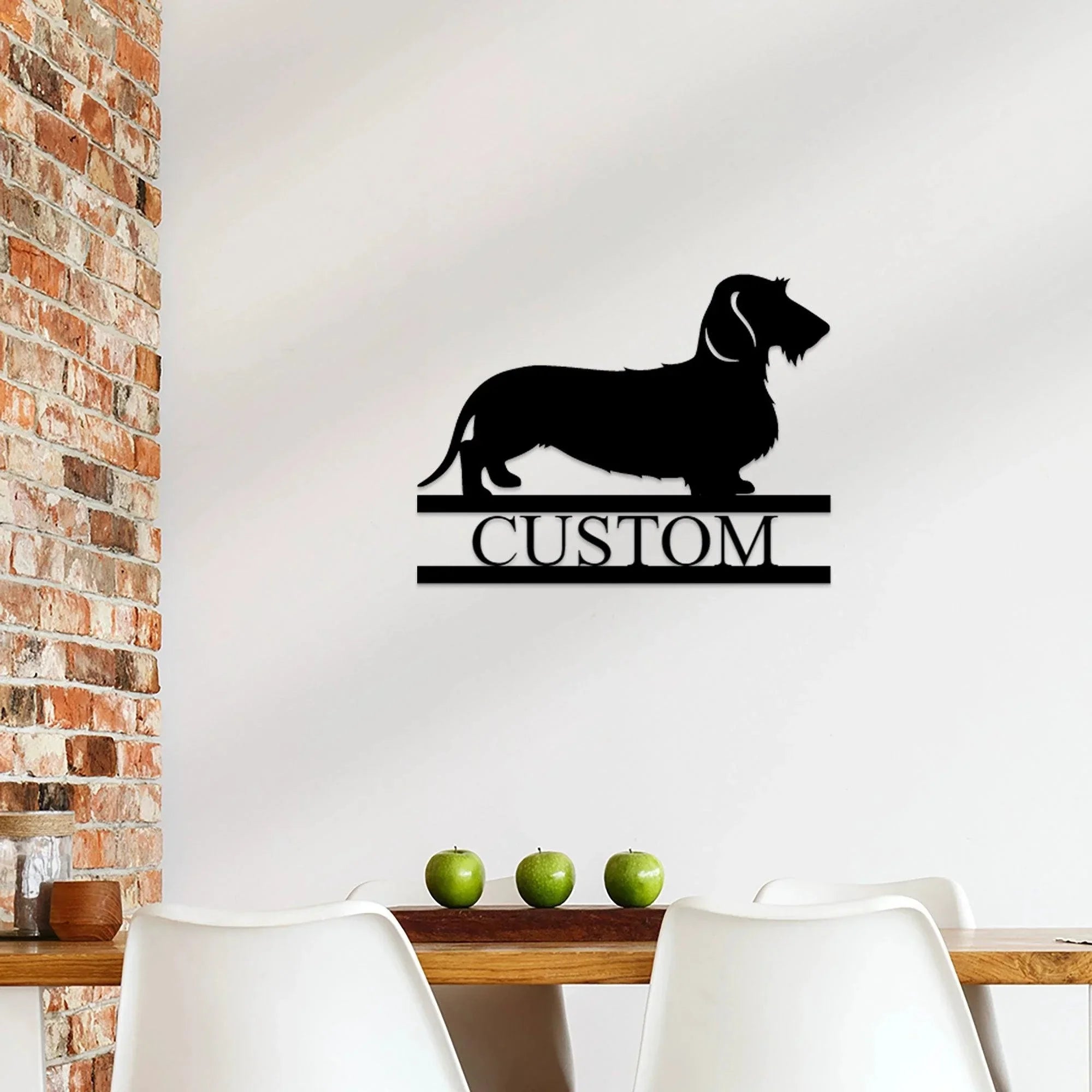 Dachshund Wire Haired Custom Name Metal Wall Sign