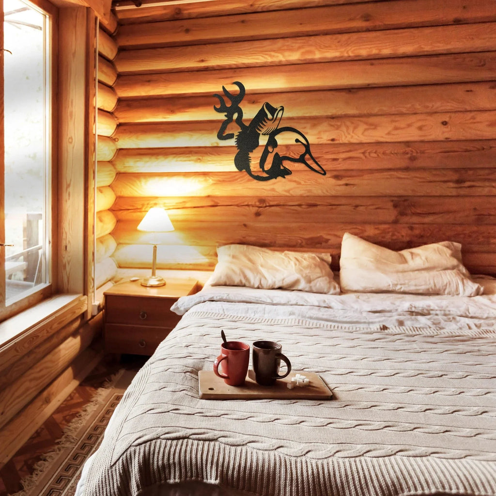 Wildlife Calling Fishing Deer Duck Hunting Metal Art Wall Sign