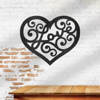 Love Heart Swirl Metal Wall Art