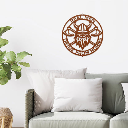 Viking Battle Axe Ring Monogram Personalized Name Indoor Outdoor Steel Wall Sign Metal Art - Mallard Moon Gift Shop