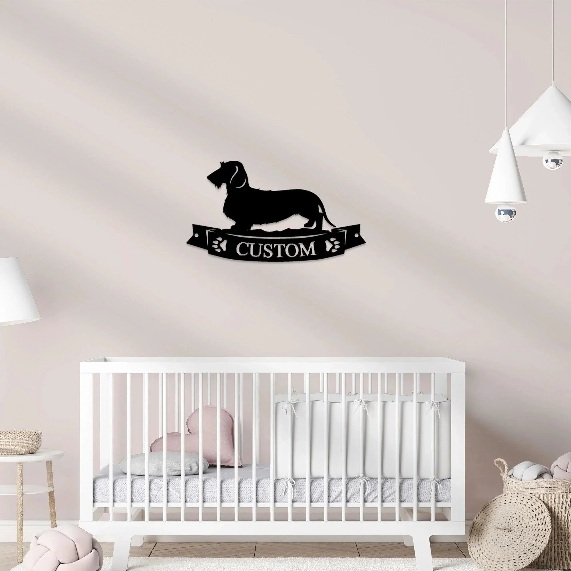Dachshund Banner Monogram - Steel Sign