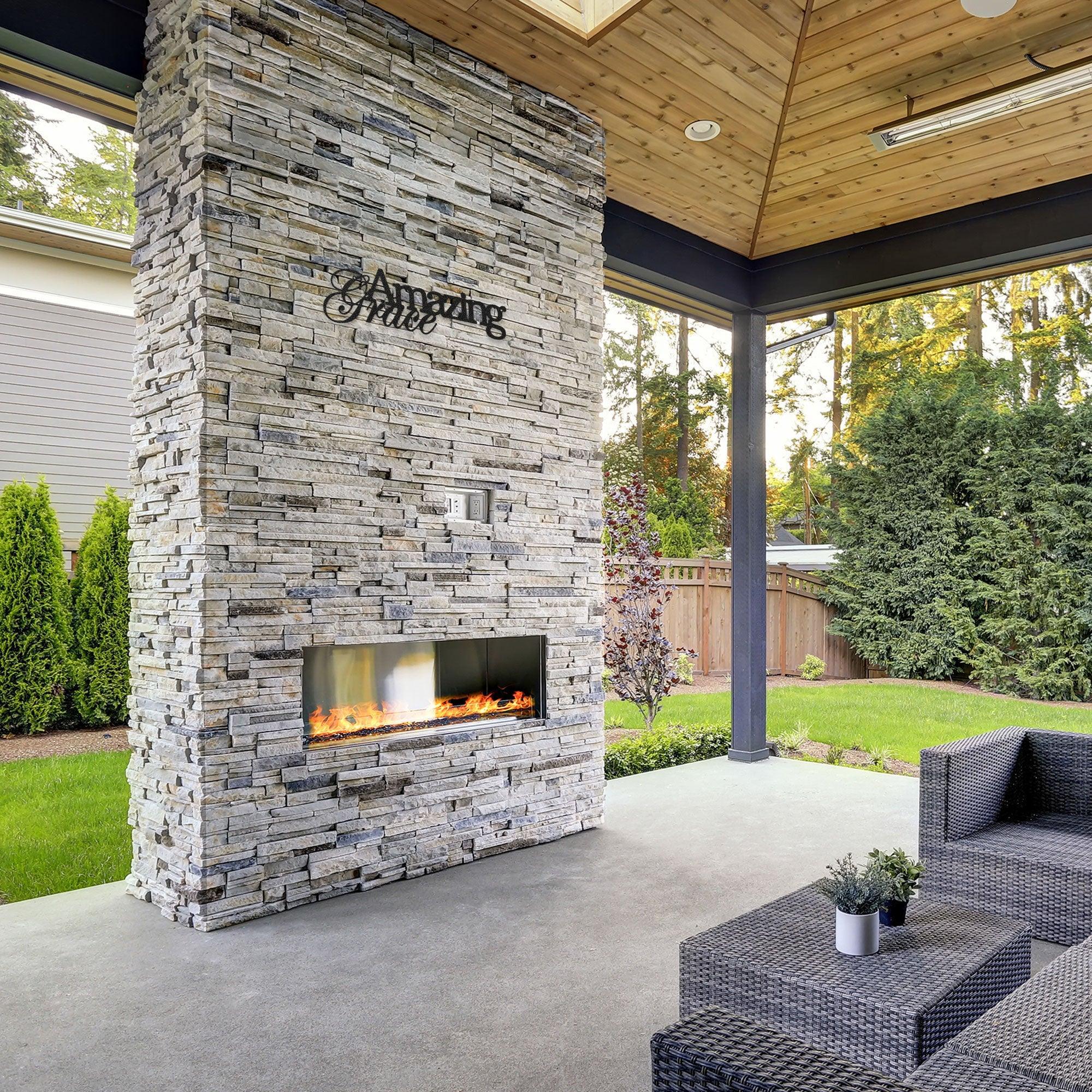 Amazing Grace Script Indoor Outdoor Steel Wall Sign Art