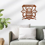 Viking Battle Axe Plaque Monogram Personalized Name Indoor Outdoor Steel Wall Sign Metal Art