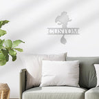 Princess Silhouette Monogram Metal Art Steel Wall Sign