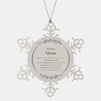 Mom Snowflake Ornament - You are braver than you believe, stronger than you seem, Inspirational Birthday, Christmas Gifts