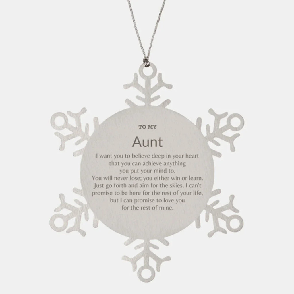 Motivational Aunt Snowflake Christmas Ornament I can promise to love you for the rest of mine Birthday Gifts