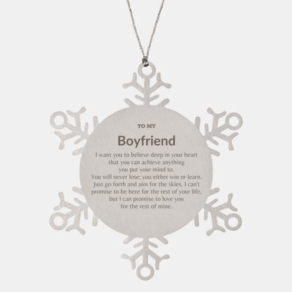 Motivational Boyfriend Snowflake Ornament, Boyfriend I can promise to love you for the rest of mine, Christmas Birthday Gifts