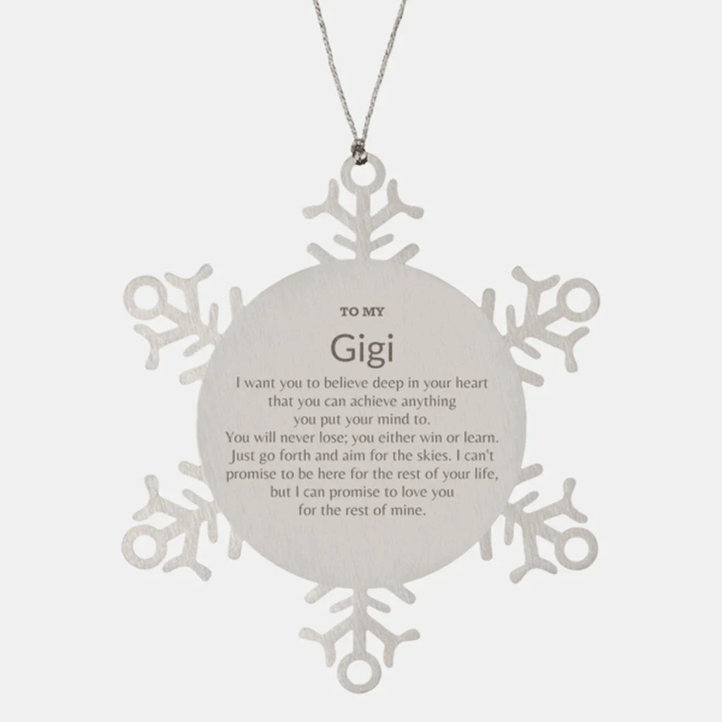 Motivational Gigi Snowflake Ornament, Gigi I can promise to love you for the rest of mine, Christmas Ornament For Gigi, Gigi Gift for Women Men