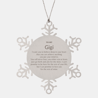 Motivational Gigi Snowflake Ornament, Gigi I can promise to love you for the rest of mine, Christmas Ornament For Gigi, Gigi Gift for Women Men