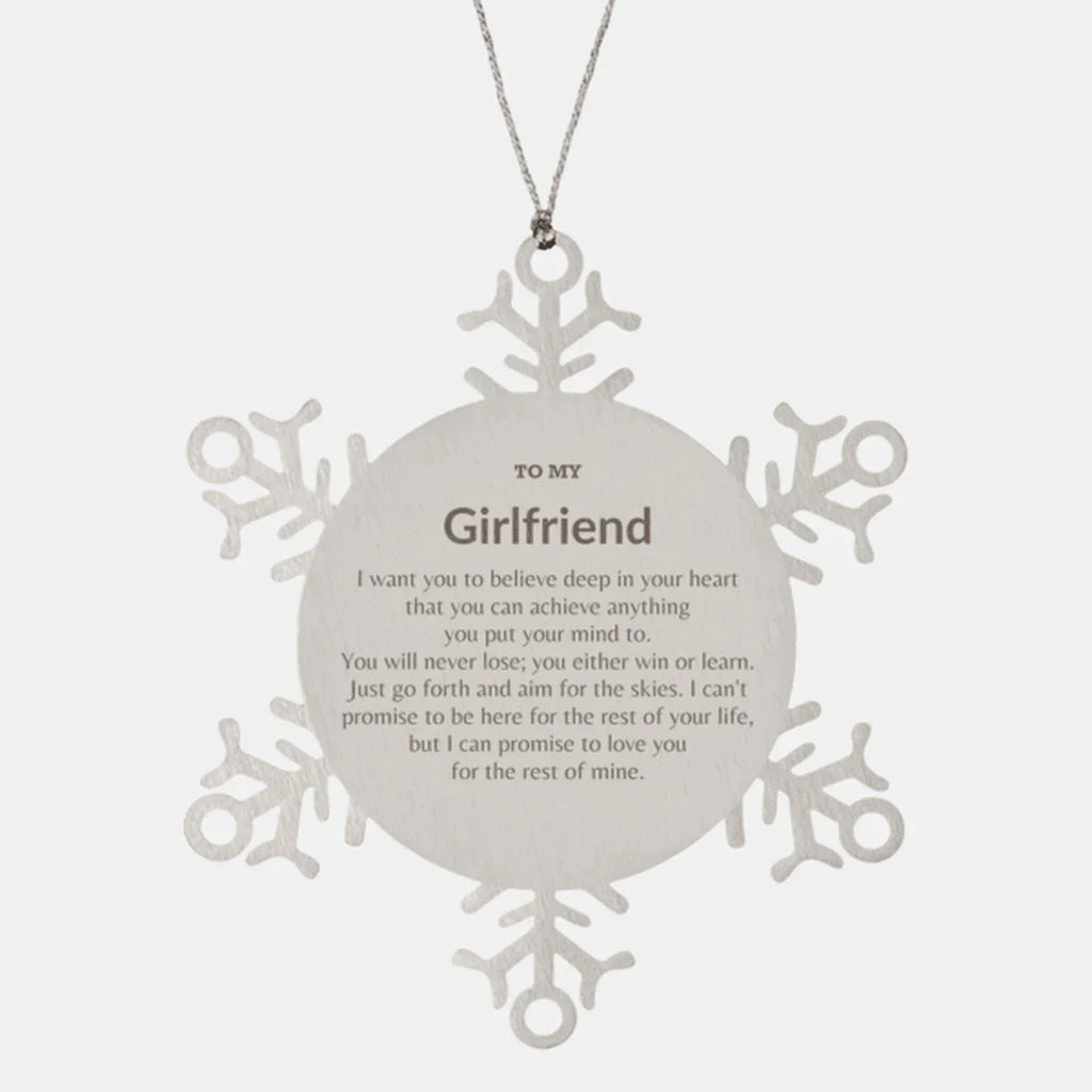 Motivational Girlfriend Snowflake Ornament, I can promise to love you for the rest of mine, Christmas Birthday Gift