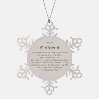 Motivational Girlfriend Snowflake Ornament, I can promise to love you for the rest of mine, Christmas Birthday Gift