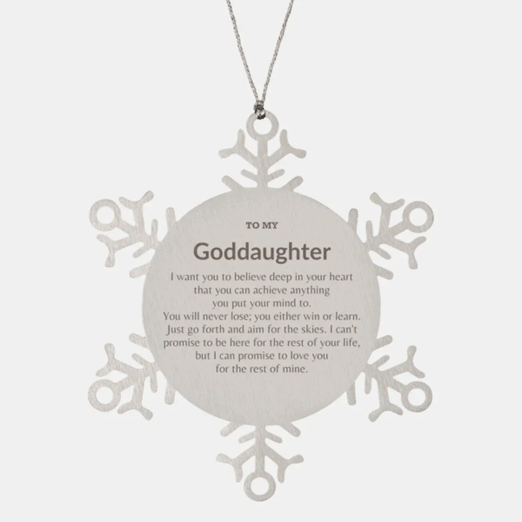 Motivational Goddaughter Snowflake Ornament- I can promise to love you for the rest of mine Christmas Birthday Gifts