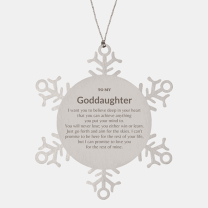 Motivational Goddaughter Snowflake Ornament- I can promise to love you for the rest of mine Christmas Birthday Gifts