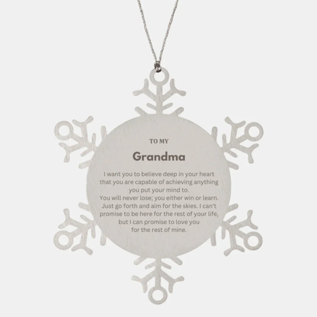 Motivational Grandma Snowflake Ornament, Grandma I can promise to love you for the rest of mine, Christmas Birthday Gift