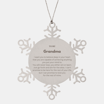 Motivational Grandma Snowflake Ornament, Grandma I can promise to love you for the rest of mine, Christmas Birthday Gift