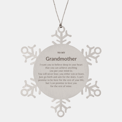 Motivational Grandmother Snowflake Ornament, Grandmother I can promise to love you for the rest of mine, Christmas Birthday Gift