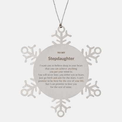 Motivational Stepdaughter Snowflake Ornament, Stepdaughter I can promise to love you for the rest of mine, Christmas Birthday Gift
