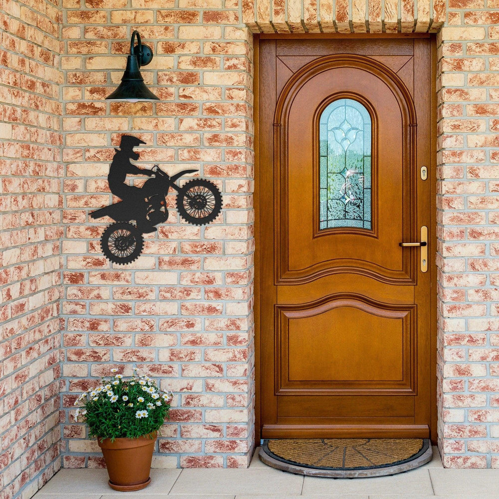 Motocross Rider Metal Wall Art