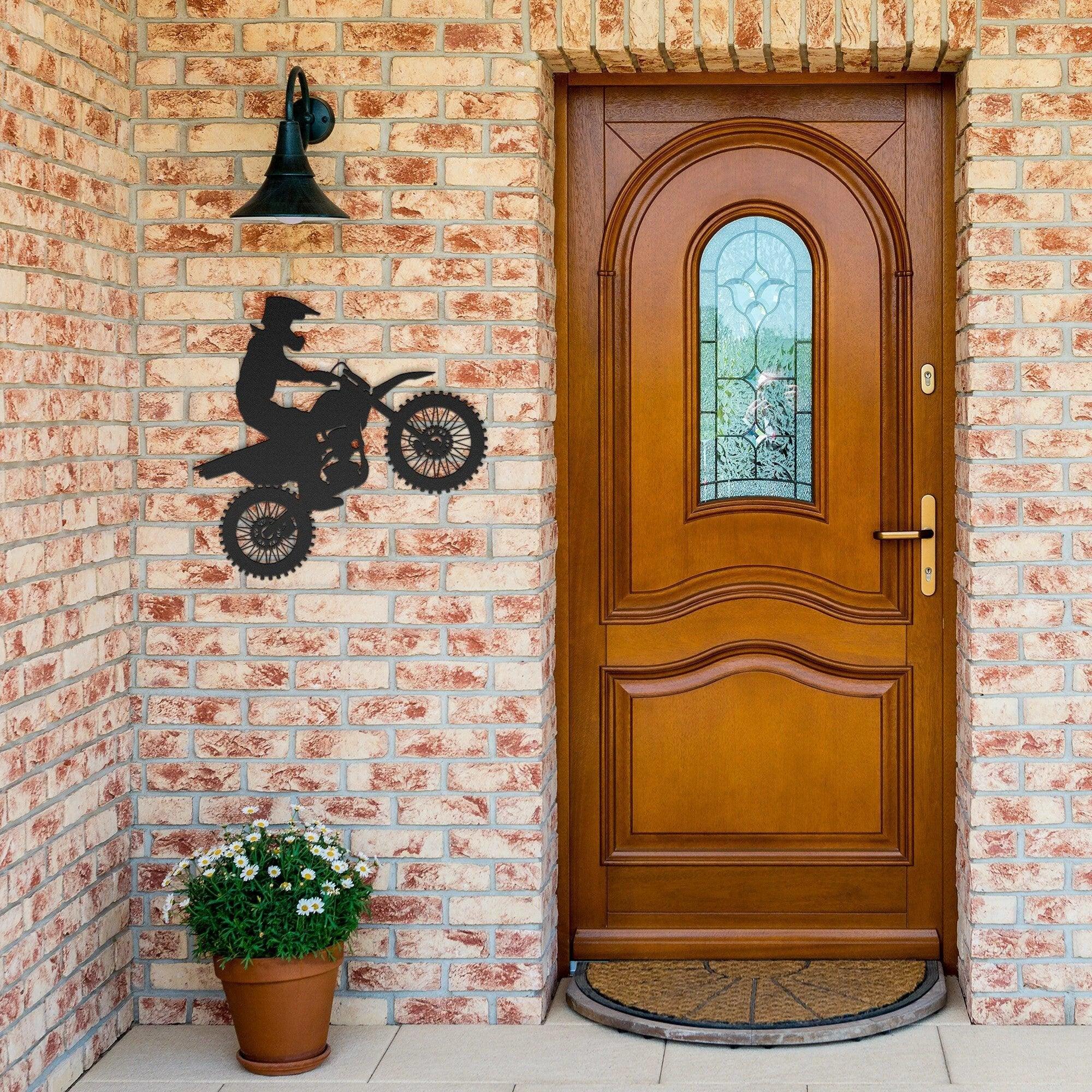 Motocross Rider Metal Wall Art
