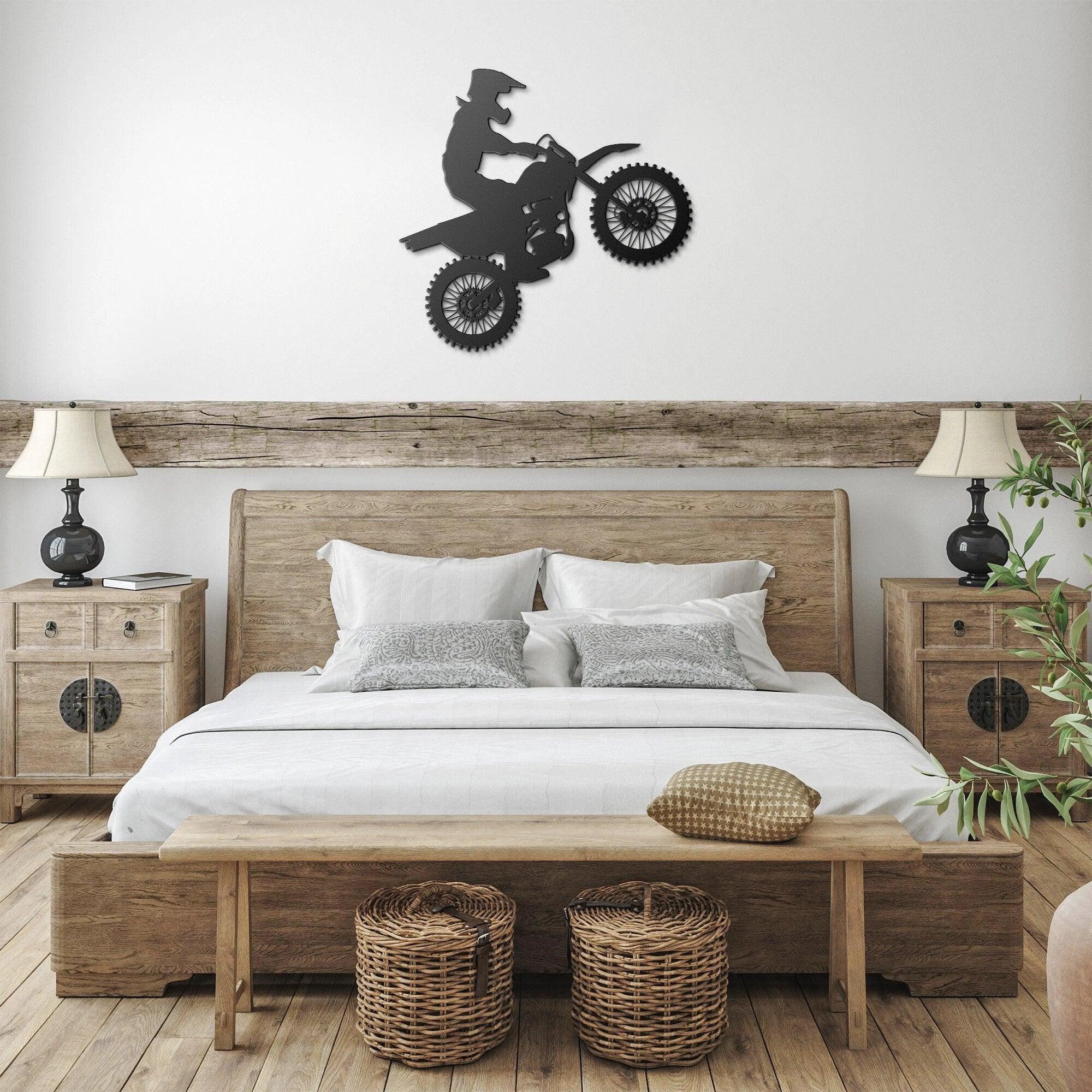 Motocross Rider Metal Wall Art