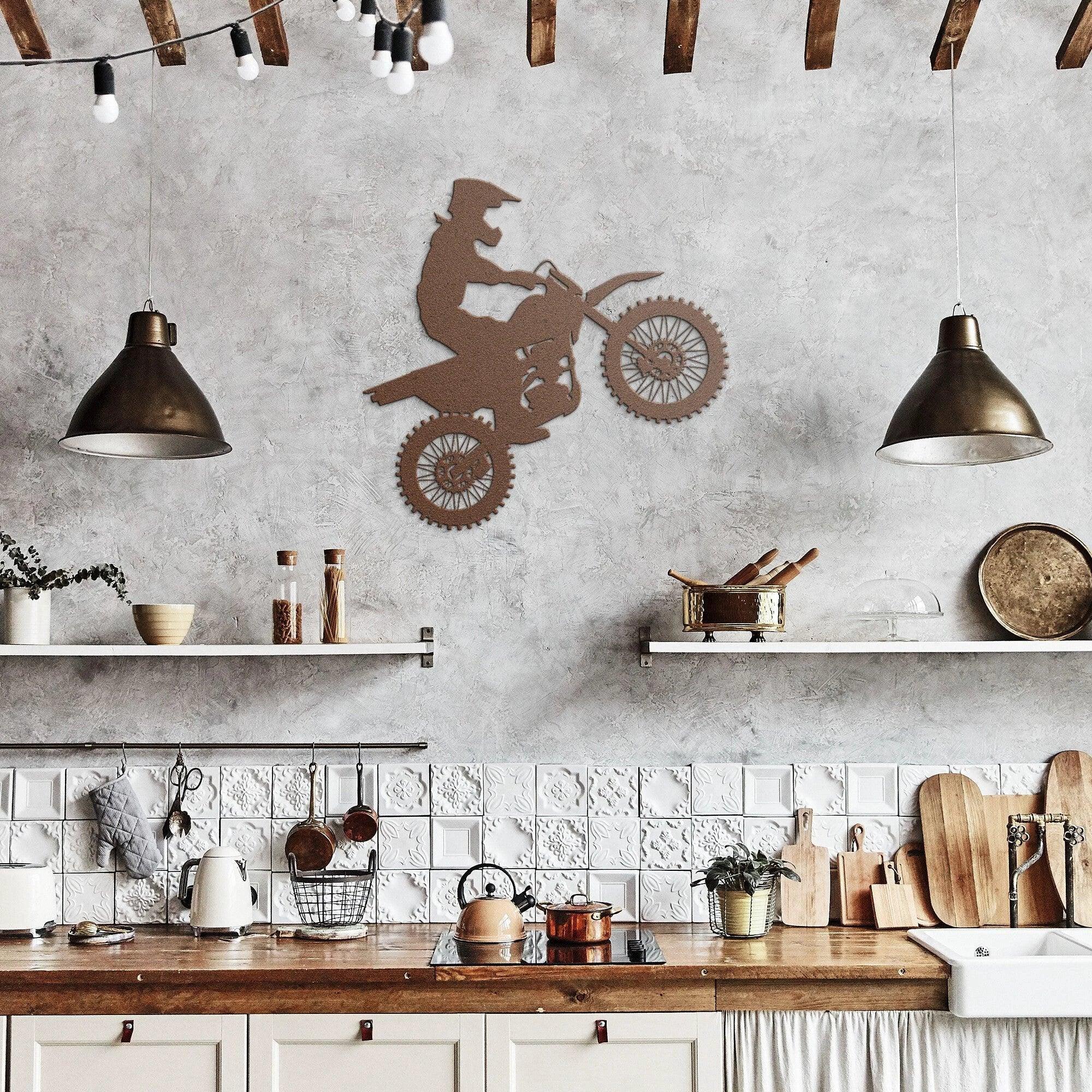 Motocross Rider Metal Wall Art