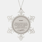 Nanny Snowflake Ornament - Thanks for being who you are - Birthday Christmas Jewelry Gifts Coworkers Colleague Boss
