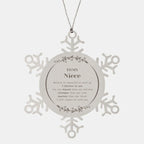 Niece Snowflake Ornament Gifts, To My Niece You are braver than you believe, stronger than you seem, Inspirational Birthday, Christmas Gifts
