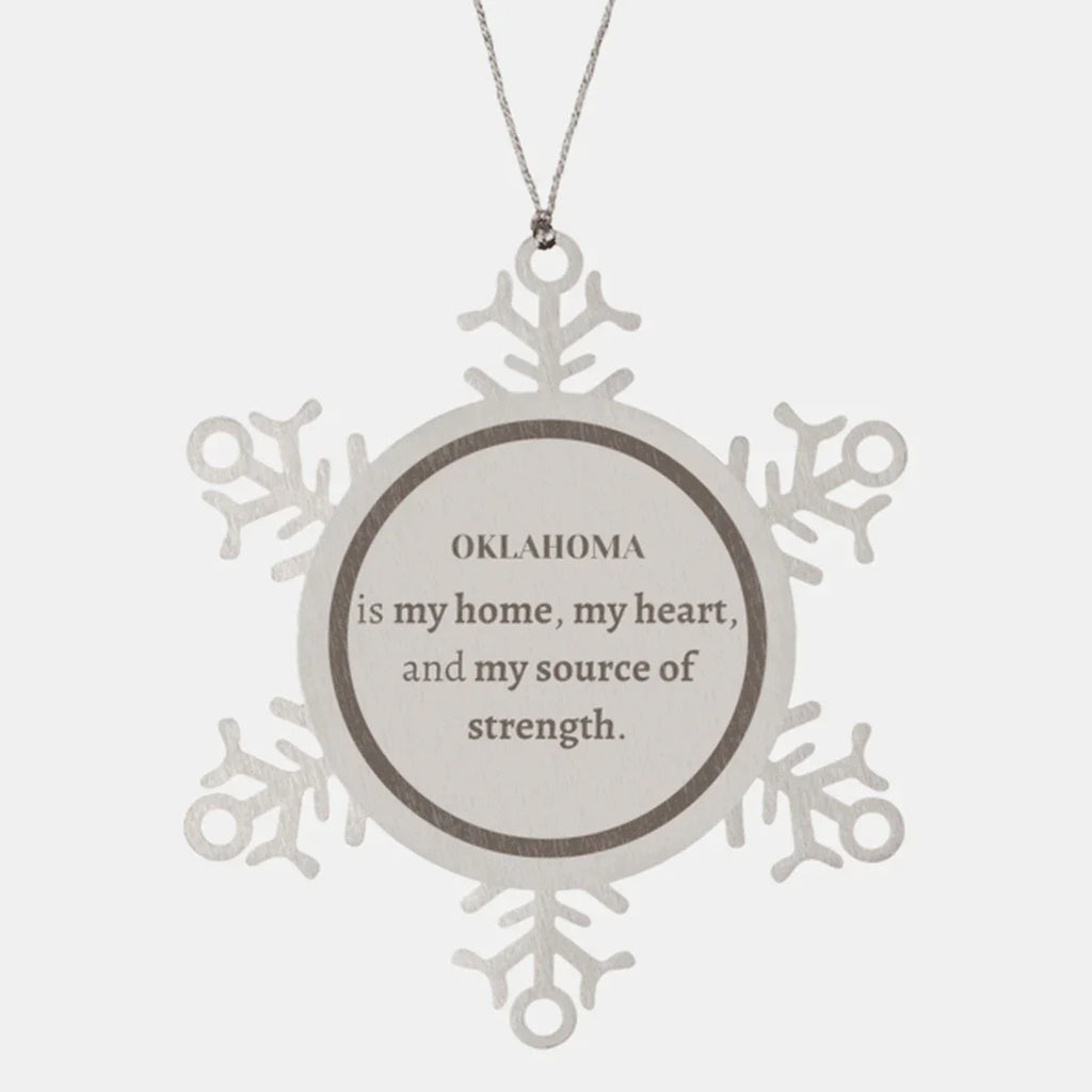 Oklahoma is my home Gifts, Lovely Oklahoma Birthday Christmas Snowflake Ornament For People from Oklahoma, Men, Women, Friends