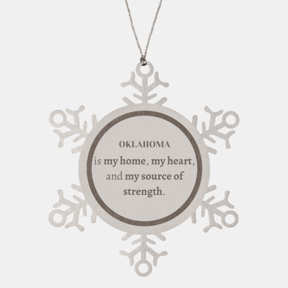 Oklahoma is my home Gifts, Lovely Oklahoma Birthday Christmas Snowflake Ornament For People from Oklahoma, Men, Women, Friends
