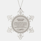 Operations Manager Snowflake Ornament - Thanks for being who you are - Birthday Christmas Jewelry Gifts Coworkers Colleague Boss