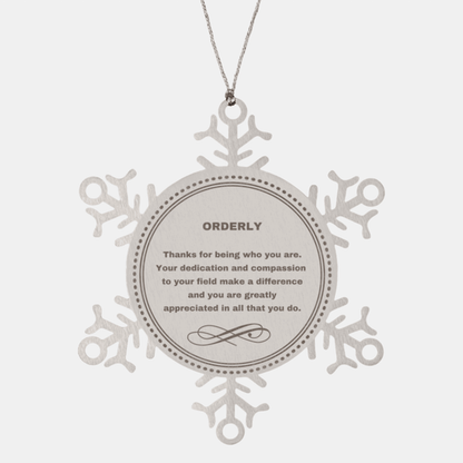 Orderly Snowflake Ornament - Thanks for being who you are - Birthday Christmas Jewelry Gifts Coworkers Colleague Boss