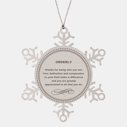 Orderly Snowflake Ornament - Thanks for being who you are - Birthday Christmas Jewelry Gifts Coworkers Colleague Boss
