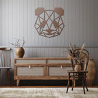 Geometric Panda Metal Wall Art – Modern Animal Steel Décor – Minimalist Panda Head Wall Hanging