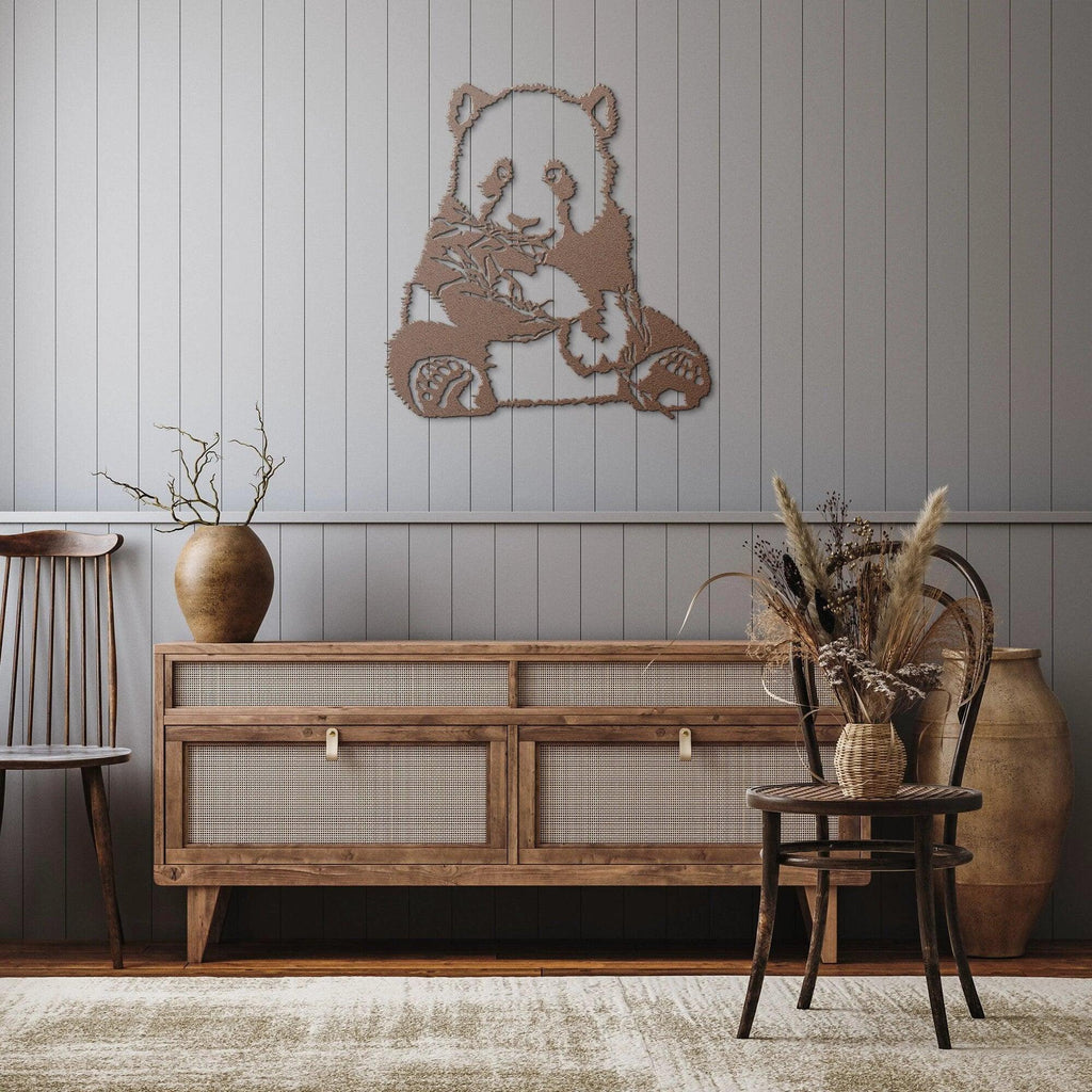 Panda Bear Metal Wall Art