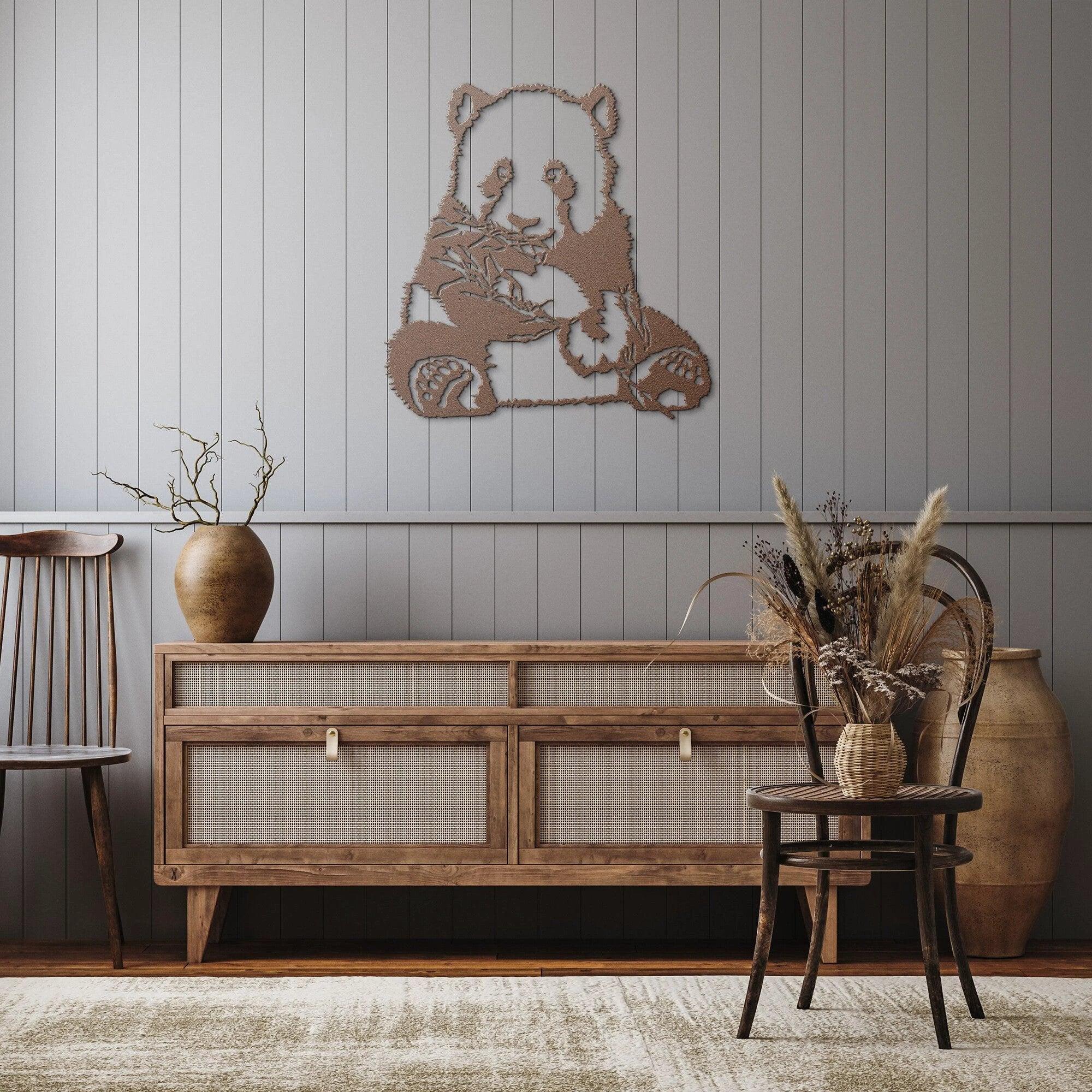 Panda Bear Metal Wall Art