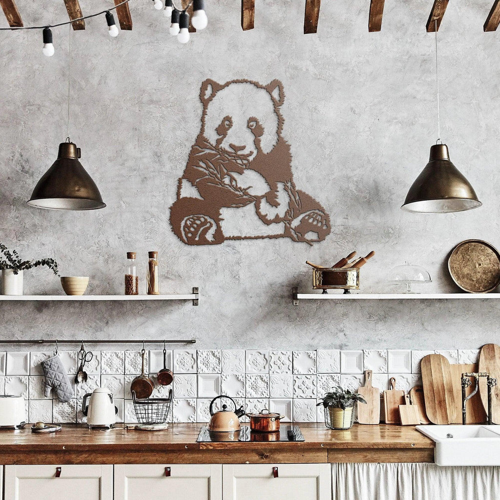Panda Bear Metal Wall Art