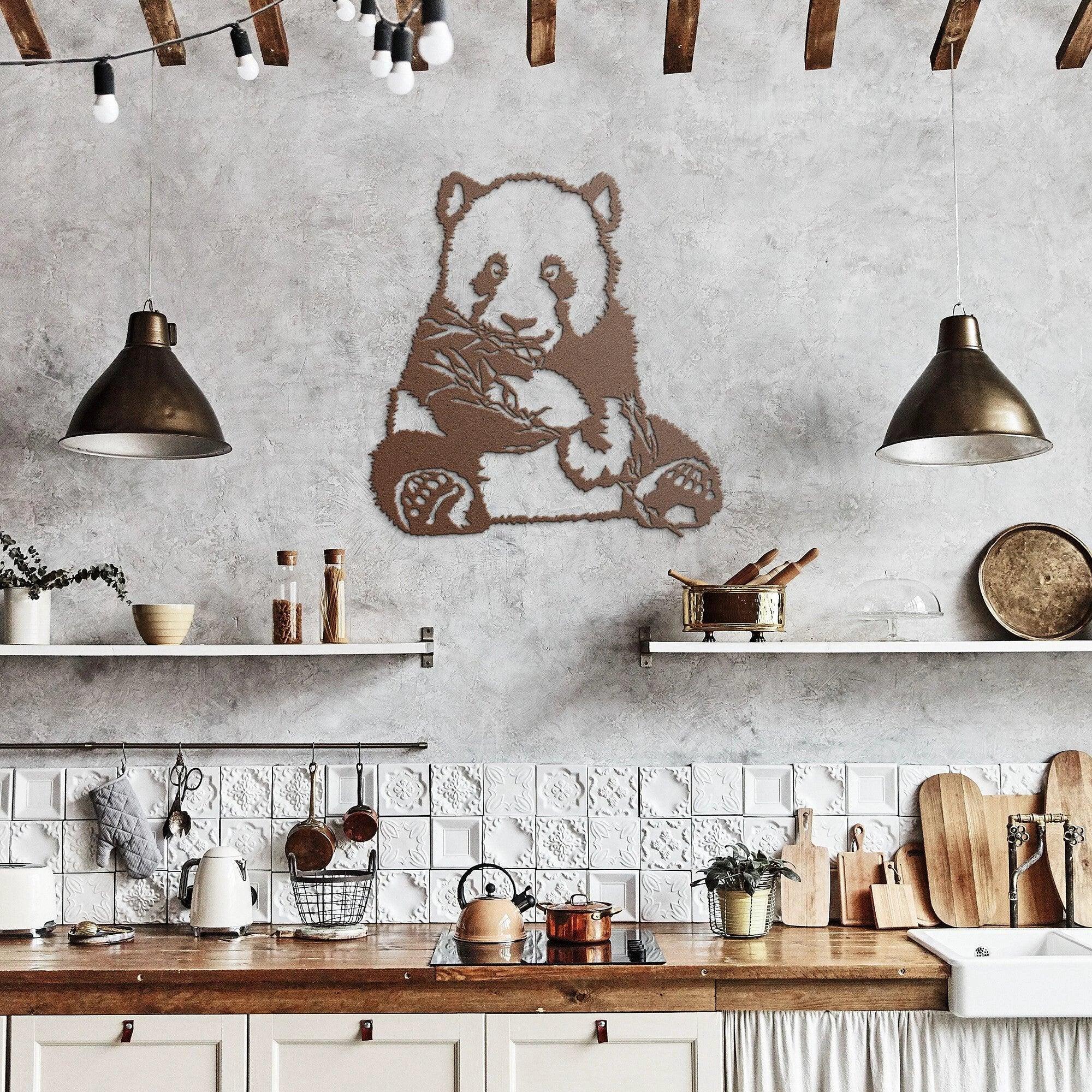 Panda Bear Metal Wall Art
