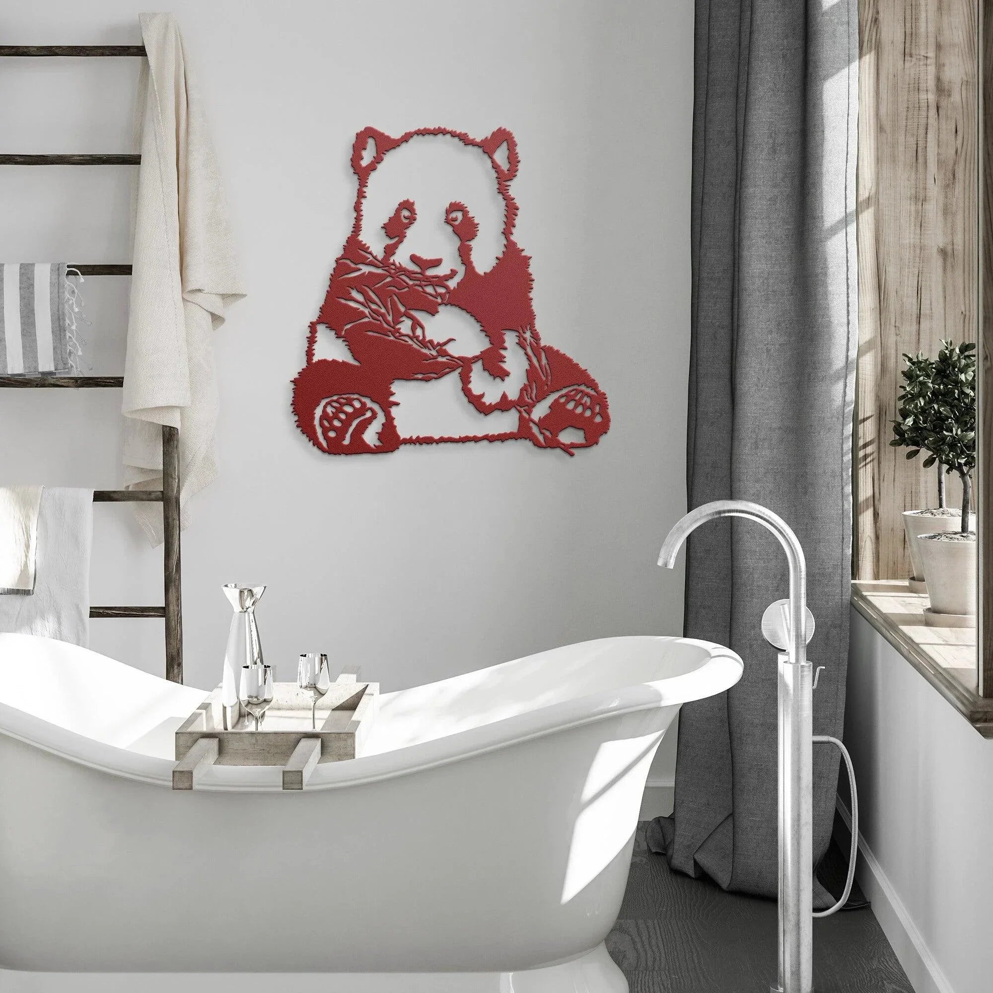 Panda Bear Metal Wall Art