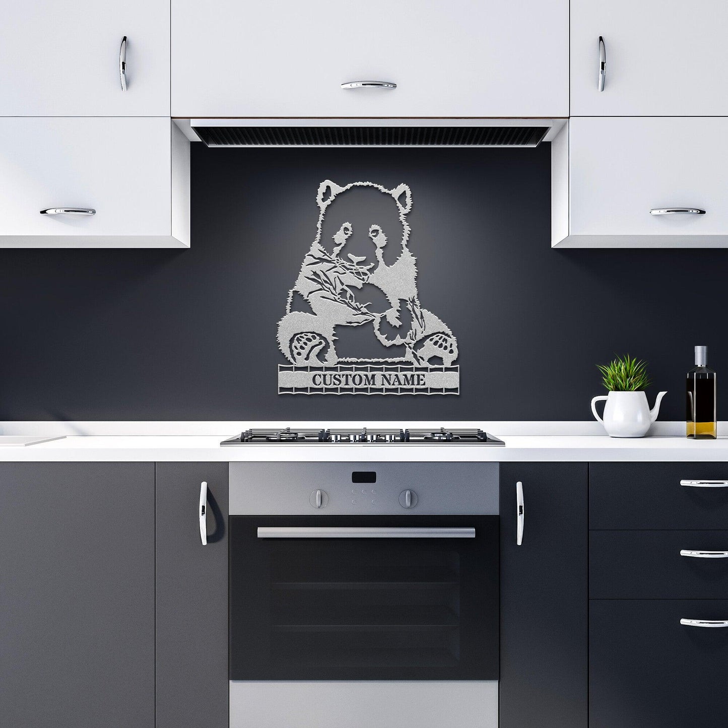 Panda Bear Personalized Metal Art Wall Sign - Mallard Moon Gift Shop